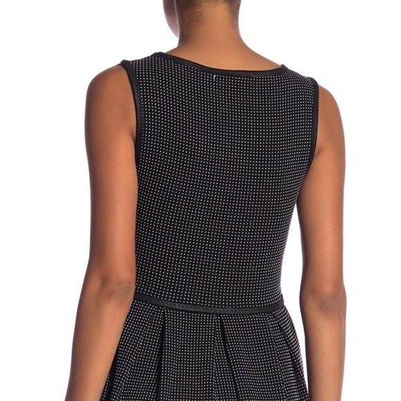 Max Studio Pin Dot Pleated Fit-and-Flare Dress - Picture 6 of 8